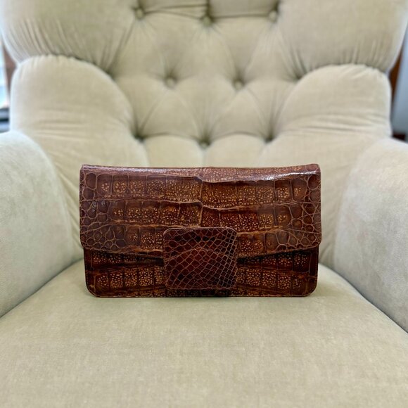 VTG Auth. MAXIMA Italy Genuine Alligator Convertible Clutch Bag...GORGEOUS! - Picture 5 of 8